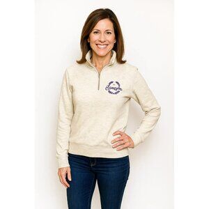 League Academy Oatmeal Quarter-Zip Pullover Clemson Logo 1889 Sweatshirt Small